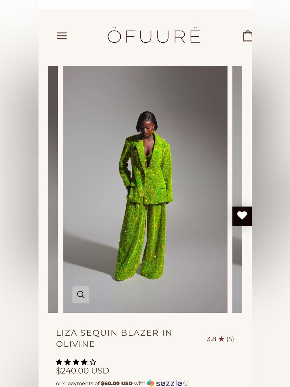 CRAZY NEON NWT Sequin Wide-Leg Pants & Blazer Set in Full Sequins - Picture 14 of 15